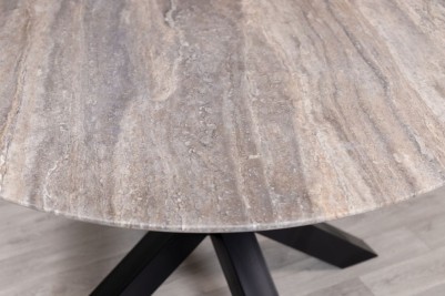 Travertine Top Round Dining Table Range - 130cm